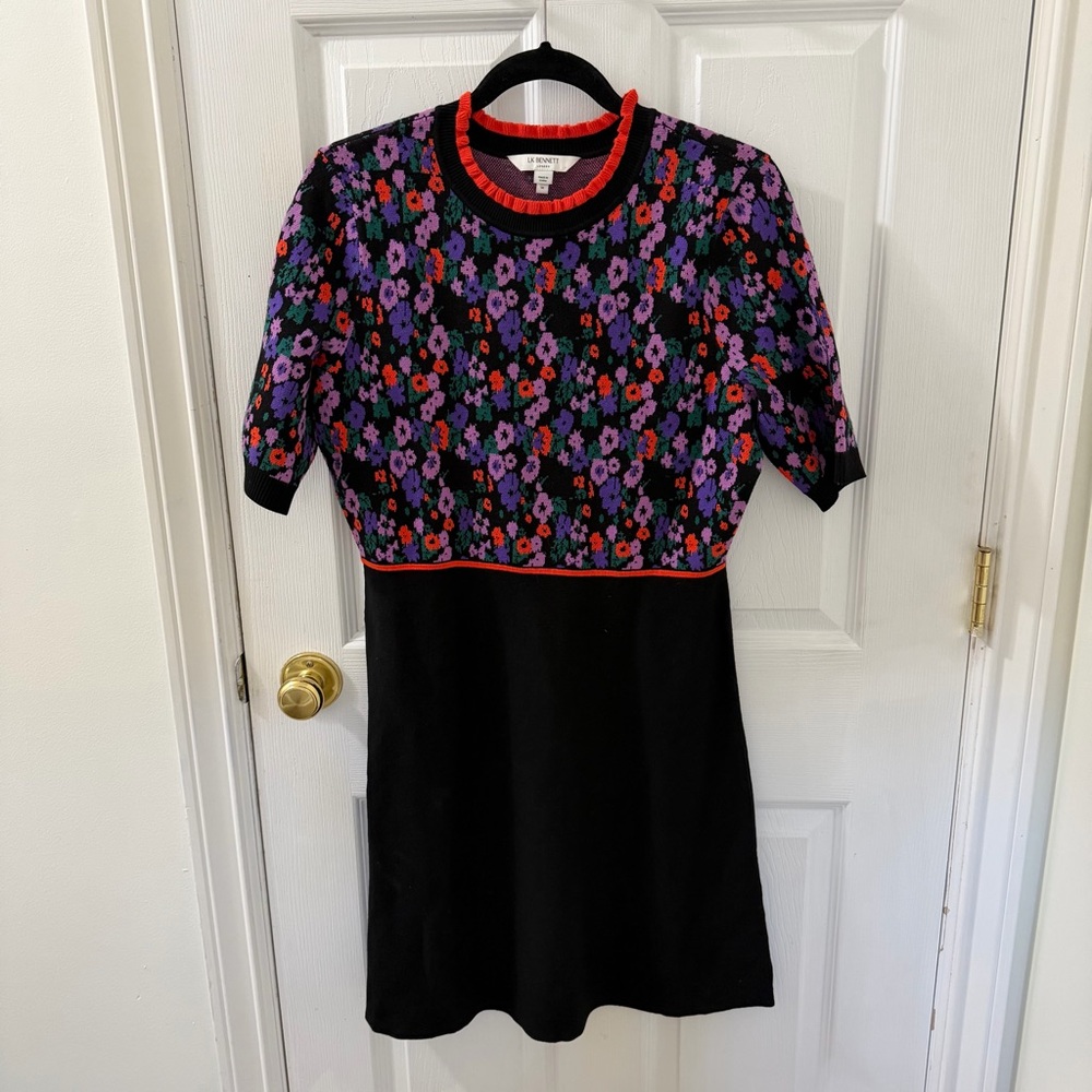 LK Bennett Joy Pop Floral Jacquard LENZING™ ECOVERO™ Viscose Dress Medium